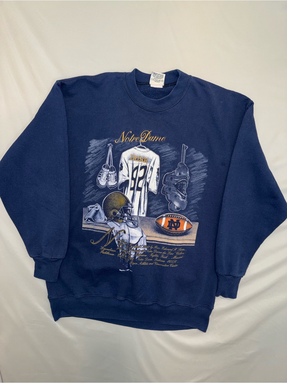 Vintage 90s Notre Dame Fighting Irish Nuttmeg Made in USA Crewneck Sweatshirt XL